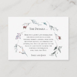 Cartão De Informações Detalhes do Casamento de Natal da Folhagem de inve