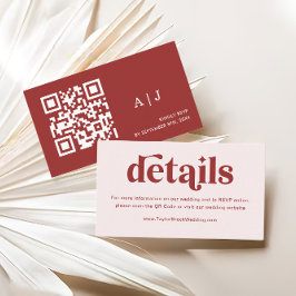 Cartão De Informações Detalhes do Casamento de Natal Moderno