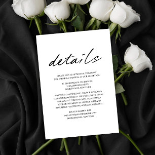 Cartão De Informações Detalhes do Casamento de Pássaros Modernos