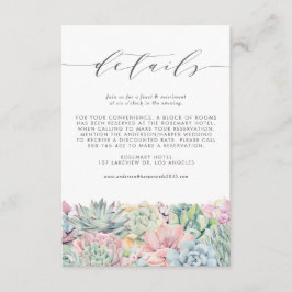 Cartão De Informações Detalhes do Casamento de Pastel de Aquarelas