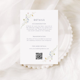 Cartão De Informações Detalhes Do Casamento De Pastel Selvagem De Whimsi