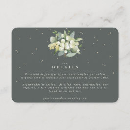 Cartão De Informações Detalhes do Casamento de Pequeno Morango Verde+Euc