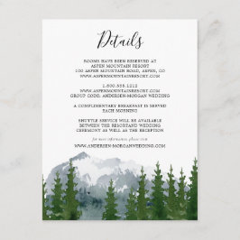 Cartão De Informações Detalhes do Casamento de Pinus Rustic Pine Mountai