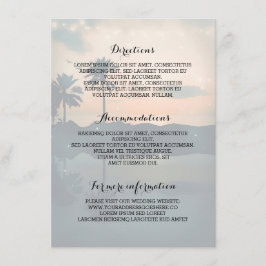 Cartão De Informações Detalhes do Casamento de Praia Sunset - Informaçõe