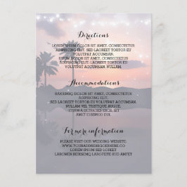 Cartão De Informações Detalhes do Casamento de Praia Sunset - Informaçõe