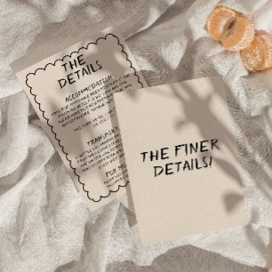 Cartão De Informações Detalhes do Casamento de Quadro Quirky Escrito Na 