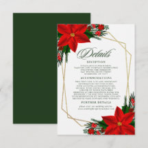 Detalhes do Casamento de Red Poinsettia Pine Green