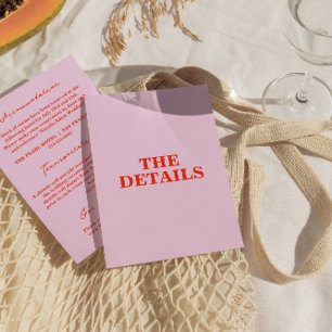 Cartão De Informações Detalhes do Casamento de Retro Funky Colorido Mode