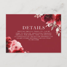 Detalhes do Casamento de Sangue das Rosas vermelha