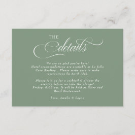 Cartão De Informações Detalhes do Casamento de Script