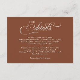 Cartão De Informações Detalhes do Casamento de Script