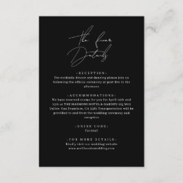 Cartão De Informações Detalhes do Casamento de Script Clássico de Na mod