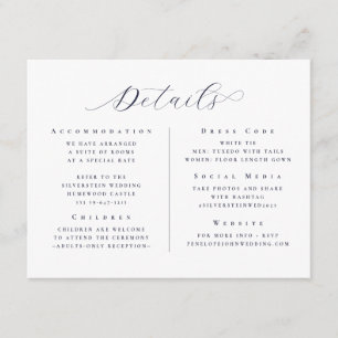 Cartão De Informações Detalhes do Casamento de Script Minimalista de na