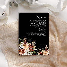 Cartão De Informações Detalhes do Casamento de Terracotta Floral Wildflo