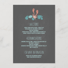 Cartão De Informações Detalhes do Casamento de Tesouros Submarinos da Pr
