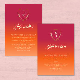 Cartão De Informações Detalhes do Casamento de Verão Clássico Vibrante