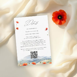 Cartão De Informações Detalhes do Casamento de Verão com Papoulas em Mon