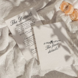 Cartão De Informações Detalhes do Casamento Desenhado e Desenhado Mão Il