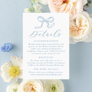 Cartão De Informações Detalhes do Casamento do Arco Azul Elegante