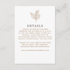 Cartão De Informações Detalhes do Casamento do Autumn Sprig