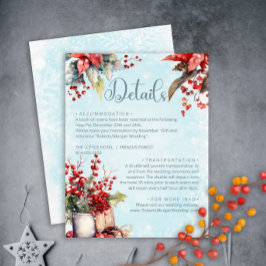 Cartão De Informações Detalhes do casamento do buquê de morango Cozy Win