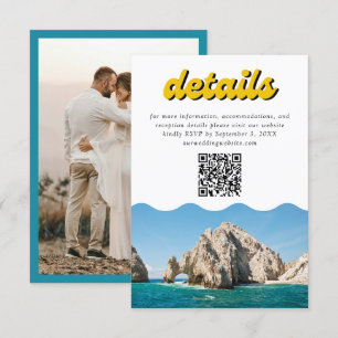 Cartão De Informações Detalhes do Casamento do Cabo Amarelo Retroativo C