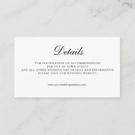 Cartão De Informações Detalhes do Casamento do Código QR Branco Preto