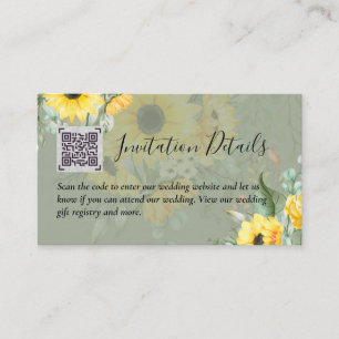 Cartão De Informações Detalhes do Casamento do Código QR LeahG Inserir p