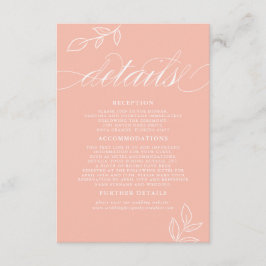 Cartão De Informações Detalhes do Casamento do Código QR Mínimo de Folha