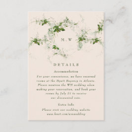Cartão De Informações Detalhes do Casamento do Creme Eucalyptus Wreath M