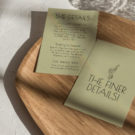 Cartão De Informações Detalhes do Casamento do Deserto do Cactus Ocident