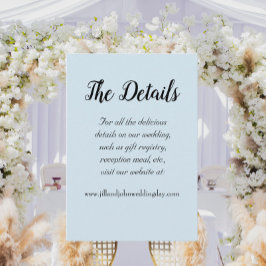 Cartão De Informações Detalhes do Casamento do Estilo Simples Azul Claro