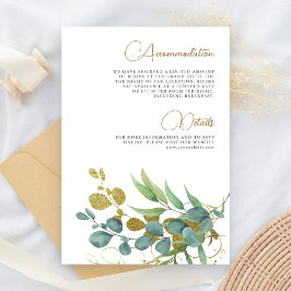 Cartão De Informações Detalhes do Casamento do Galho de Eucalipto Rústic