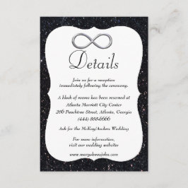 Cartão De Informações Detalhes do Casamento do Infinito de Prata com Len