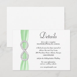 Cartão De Informações Detalhes do Casamento do Infinito do Diamante Verd