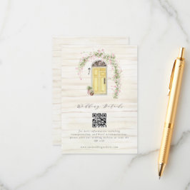 Cartão De Informações Detalhes do Casamento do Jardim de Algodão Russo