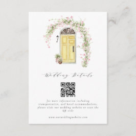 Cartão De Informações Detalhes do Casamento do Jardim de Algodão Russo