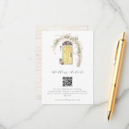 Cartão De Informações Detalhes do Casamento do Jardim de Algodão Russo