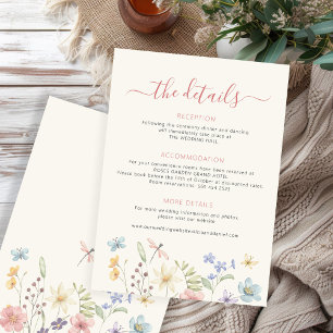 Cartão De Informações Detalhes do casamento do Jardim de Verão de primav