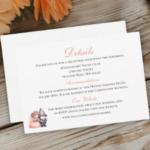 Cartão De Informações Detalhes do Casamento do Jardim Florestal Gnomo Wh