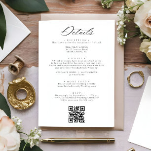 Cartão De Informações Detalhes do casamento do monograma da crista botân