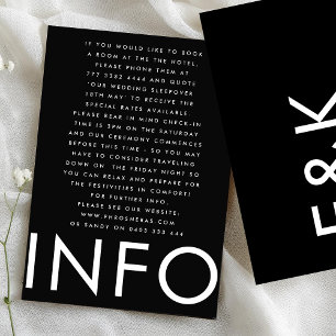 Cartão De Informações Detalhes do Casamento do Monograma Grande Ultra Mo