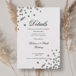 Cartão De Informações Detalhes do Casamento do Roteiro Romântico Silver