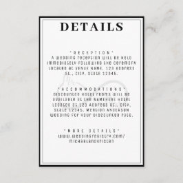 Cartão De Informações Detalhes do Casamento do Símbolo Sr. & Sra. Infini