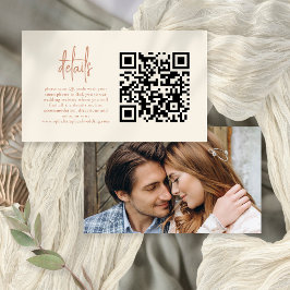 Cartão De Informações Detalhes do Casamento do Terracotta Cream QR