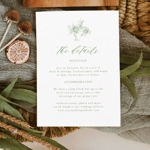 Cartão De Informações Detalhes do Casamento do Toile Verde Sage Victoria