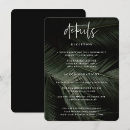 Cartão De Informações Detalhes do Casamento dos Tropics Moody