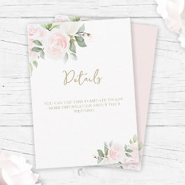 Cartão De Informações Detalhes do Casamento Dourado de Aquarela Floral E