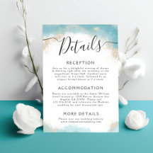 Detalhes do Casamento Dourado de Cor de Água Azul 