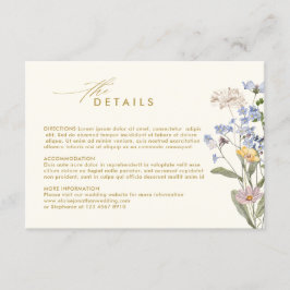 Cartão De Informações Detalhes do casamento dourado do jardim de flores 